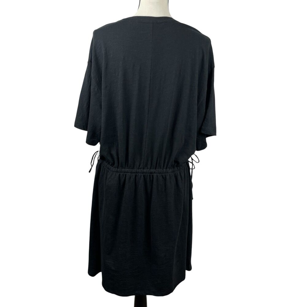 Old Navy Women's Dress XL Black Short Sleeve Cinched Waist Drawstring Cotton - Picture 7 of 11